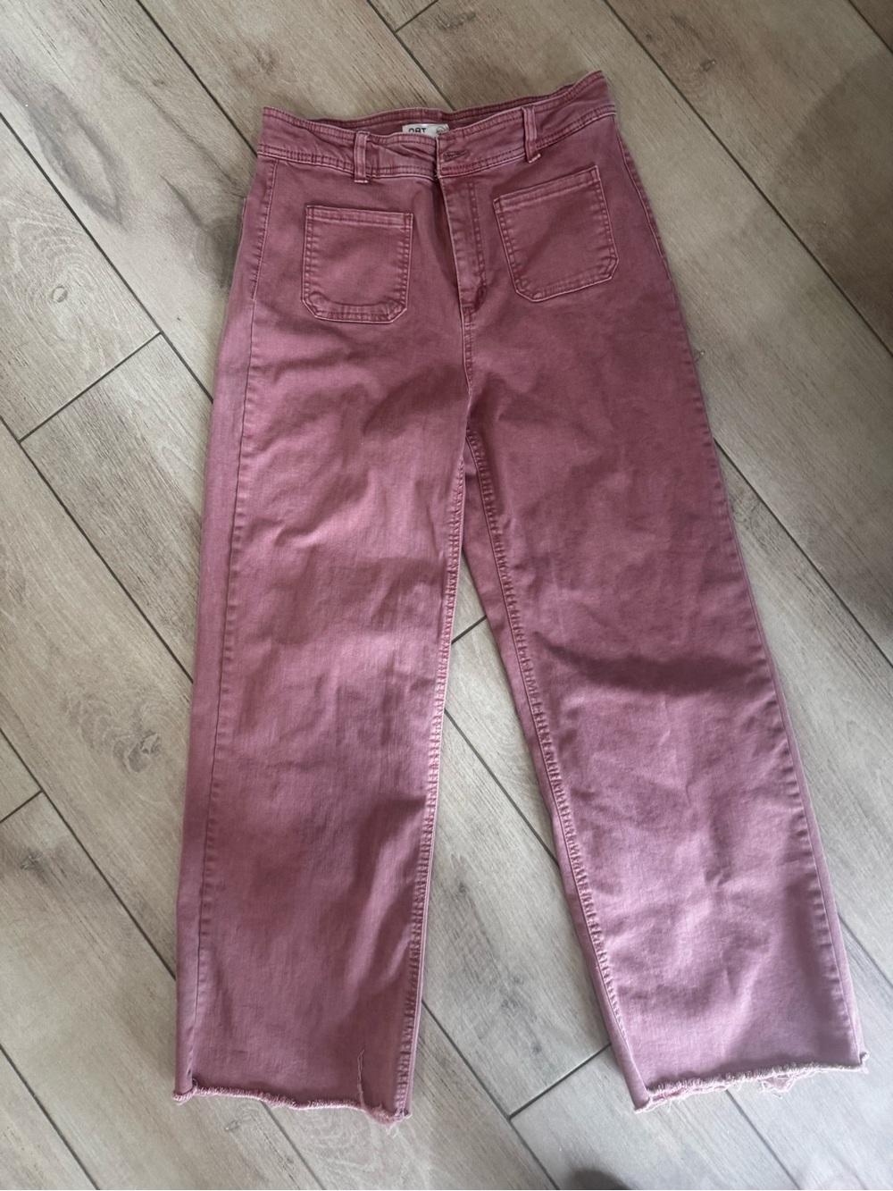 Oat Rose Pink High-Waist Straight Jeans Size 10